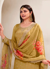 Mustard colour salwar suit looking so swank